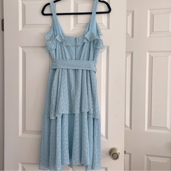 Gal Meets Glam Helena Sundress Women Size 12 Embroidered Ruffle Sleeveless Blue - Picture 2 of 12
